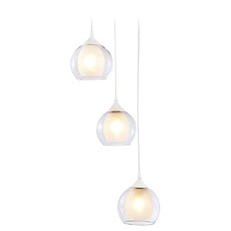 Изображение Подвесной светильник TR3540/3 WH/CL/FR белый/прозрачный/белый матовый E27*3 max 40W D281*800