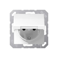Изображение Розетка с заземлением и крышкой 16А 250В EcoProfi Deco белый AS1520KLWW Jung