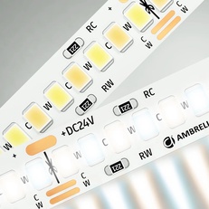 Изображение Светодиодная лента с регулировкой температуры света GS4151 2835 240Led /18W m/ 24V IP20 CCT 3000-650 GS4151 2835 240Led/ 18W m/ 24V IP20 CCT 3000-6500K/5000*10*1.2mm (3 конт.)
