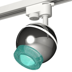 Изображение Комплект трекового однофазного светильника с подсветкой XT1104004 PSL/BL серебро полированное/голубой GU5.3 LED 3W 4200K (A2520, C1104, N7194)