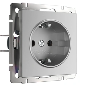 Изображение Розетка с заземлением (серебряный) W1171006