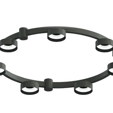Изображение Корпус светильника Techno Ring подвесной для насадок D85 C9238/7 SBK черный песок D635*70.5mm GX53/7