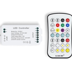 Изображение Контроллер для светодиодных лент RGB+CCT c радио пультом 2.4G GS11501 GS11501 контроллер RGB+CCT 12A 12V 144W/ 24V 288W (ПДУ Радио 2.4G CR2025)