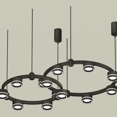 Изображение Комплект подвесного светильника Techno Ring с акрилом XR92091004/13 SBK/FR черный песок/белый матовый GX53 (A9209, C9238, C9232, N8434)