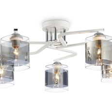 Изображение Потолочный светильник TR303219/5 WH/CH/SM белый/хром/дымчатый E27*5 max 60W D580*250