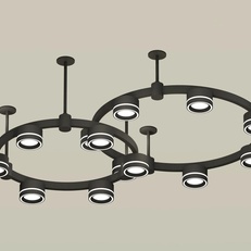 Изображение Комплект подвесного светильника Techno Ring с акрилом XR92221004/13 SBK/FR черный песок/белый матовый GX53 (A9222, A9227, C9238, C9232, N8434)