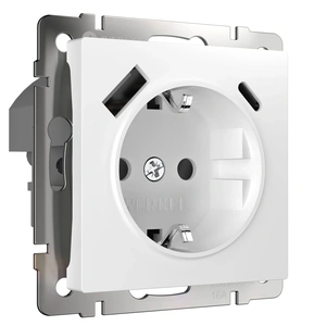 Изображение Розетка с быстрой зарядкой USB Type A+С белая W1171701