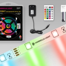 Изображение Комплект светодиодной ленты RGB Ambrella Light GS2401 5050 30Led /7.2W m/ 12V IP20 RGB 5m GS2401 5050 30Led/ 7.2W m/ 12V IP20 RGB/ 5000*10*1.87mm (4 конт.) комплект