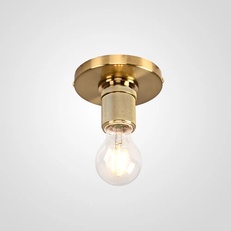 Изображение Потолочный Светильник Rh Utilitaire Socket Flushmount Brass By Imperiumloft