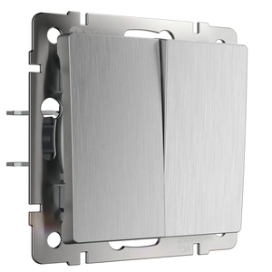 Изображение Выключатель  двухклавишный (cеребряный рифленый) W1120009