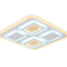 Изображение Потолочный светодиодный светильник с хрусталем FA259 WH белый 118W 500*500*75 (ПДУ РАДИО 2.4)
