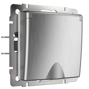 Изображение Розетка влагозащ. с зазем. с защит. крышкой и шторками (cеребряный рифленый) W1171209