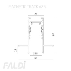 Изображение Встраиваемый магнитный шинопровод Magnetic Track V25