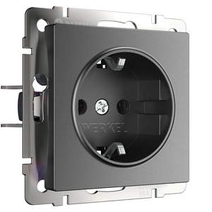 Изображение Розетка с заземлением (графит матовый) W1171064