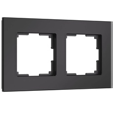 Изображение Рамка на 2 поста Senso (черный, стекло soft-touch) W0023108