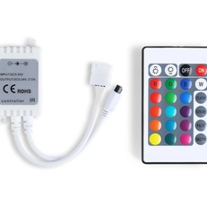 Изображение Контроллер для светодиодных лент RGB с инфракрасным пультом 6A 12V 72W/ 24V 144W GS11201 GS11201 контроллер RGB 6A 12V 72W/ 24V 144W (ПДУ ИК CR2025)