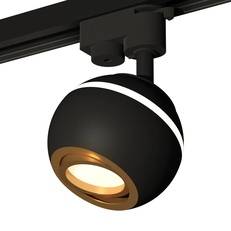 Изображение Комплект трекового однофазного светильника с подсветкой XT1102023 SBK/PYG черный песок/золото желтое полированное MR16 GU5.3 LED 3W 4200K