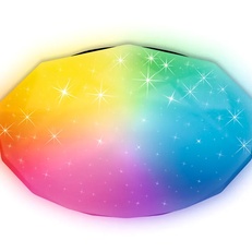 Изображение Светодиодный светильник c подсветкой RGB FF417 WH белый 60W D400*80 (ПДУ ИК)