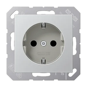 Изображение Розетка с заземлением 16А 250В A creation алюминий A1520AL Jung