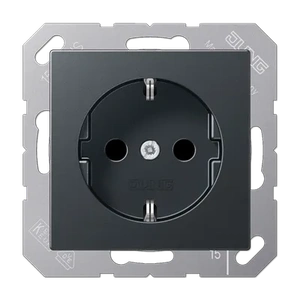 Изображение Розетка с заземлением 16А 250В A 550 матовый антрацит A1520BFANM Jung
