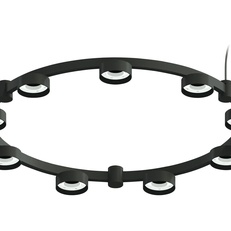 Изображение Корпус светильника Techno Ring подвесной для насадок D85 C9242/9 SBK черный песок D740*70.5mm GX53/9