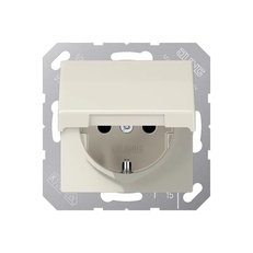 Изображение Розетка с заземлением и крышкой 16А 250В EcoProfi Standart алюминий  AS1520KL Jung