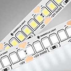 Изображение Светодиодная лента Ambrella Light GS1502 2835 240Led /19.2W m/12V IP20 4500K 5m/кратность резки 25mm GS1502 2835 240Led/ 19.2W m/ 12V IP20 4500K/ 5000*10*1.2mm (2 конт.)