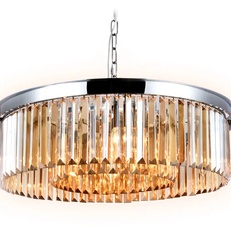 Изображение Подвесная люстра с хрусталем TR5097/8 CH/TI хром/янтарь E14/8 max 40W D600*760
