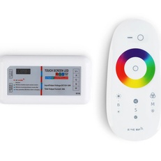 Изображение Контроллер для светодиодных лент RGB/RGBW с сенсорным радио пультом 2.4G GS11451 GS11451 контроллер RGB/RGBW (RGB 18A 12V 216W/24V 432W/RGBW 24A 12V 288W/24V 576W ПДУ Радио 2.4 AAA)