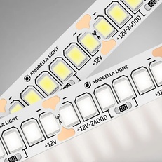 Изображение Светодиодная лента Ambrella Light GS1402 2835 240Led /17W m/ 12V IP20 4500K 5m/кратность резки 25mm GS1402 2835 240Led/ 17W m/ 12V IP20 4500K/ 5000*10*1.2mm (2 конт.)