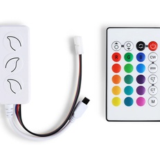 Изображение Контроллер WIFI Tuya для светодиодных лент RGB+CCT с управлением белого света c ИК пультом GS11601 GS11601 контроллер WIFI Tuya RGB+CCC 10A 12V 120W/ 24V 240W (ПДУ ИК CR2025)