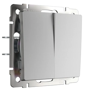 Изображение Выключатель двухклавишный (серебряный) W1120006