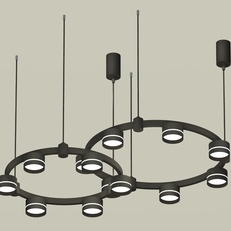 Изображение Комплект подвесного светильника Techno Ring с акрилом XR92091005/13 SBK/FR черный песок/белый матовый GX53 (A9209, C9238, C9232, N8462)