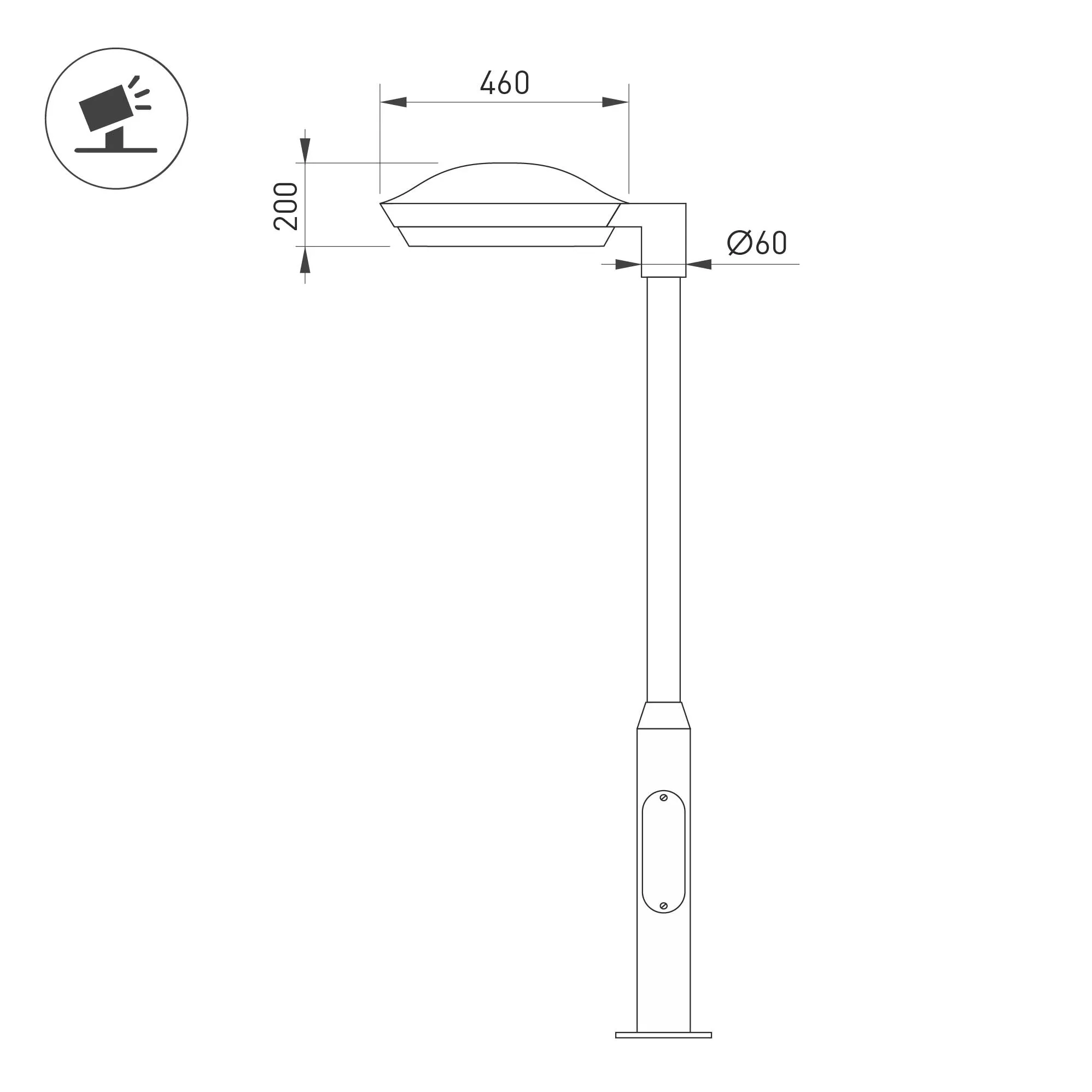 Светильник OXOR-ORNE-G1-460x200-35W Day4000 (BK, 120 deg, 230V) IP65 (Arlight, IP65 Металл, 3 года) - Изображение