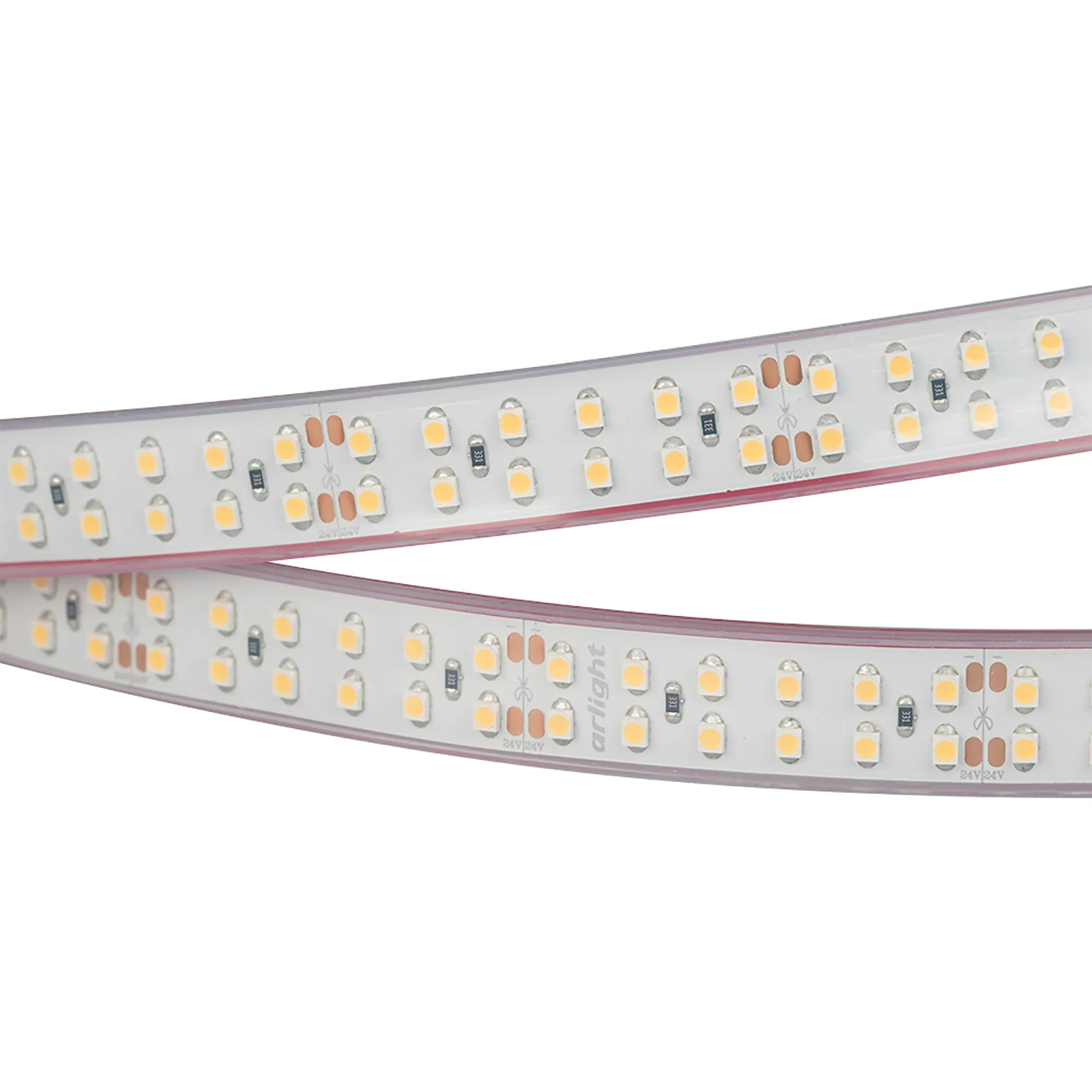 Лента светодиодная RTW 2-5000P 24V Warm2700 2x2 (3528, 1200 LED, LUX) (Arlight, 19.2 Вт/м, IP66)