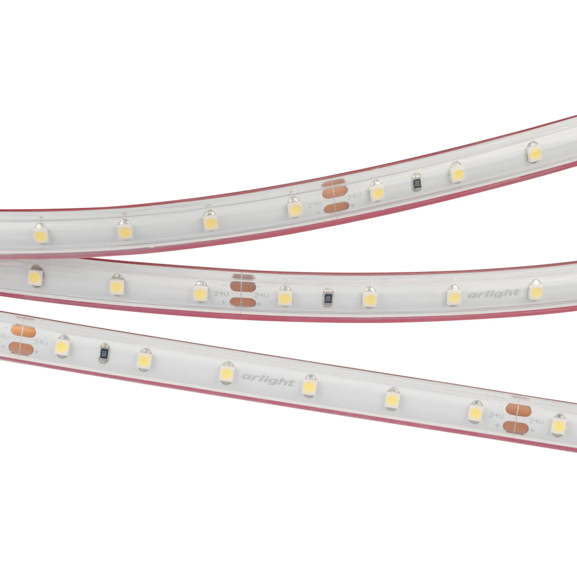 Лента светодиодная RTW 2-5000PS-50m 24V White5500 (3528, 60 LED/m, LUX) (Arlight, 4.8 Вт/м, IP67)