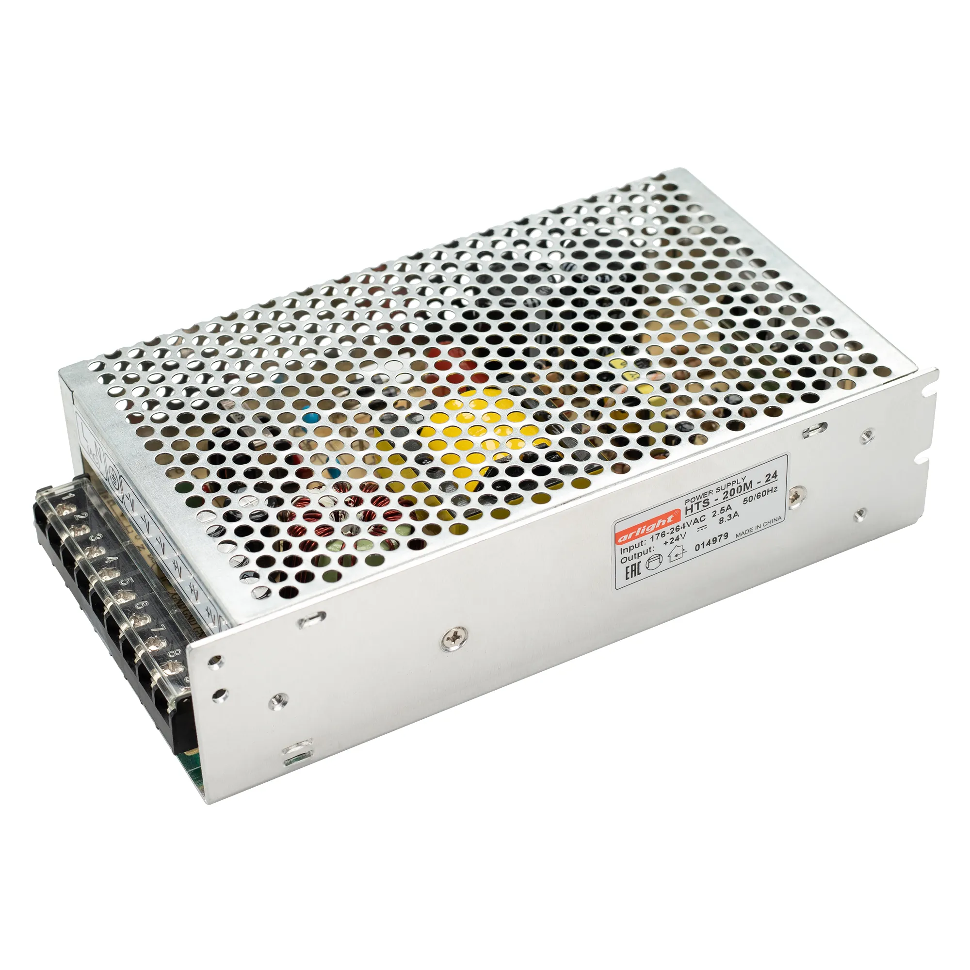 Блок питания HTS-200M-24 (24V, 8.3A, 200W) (Arlight, IP20 Сетка, 3 года) - Изображение