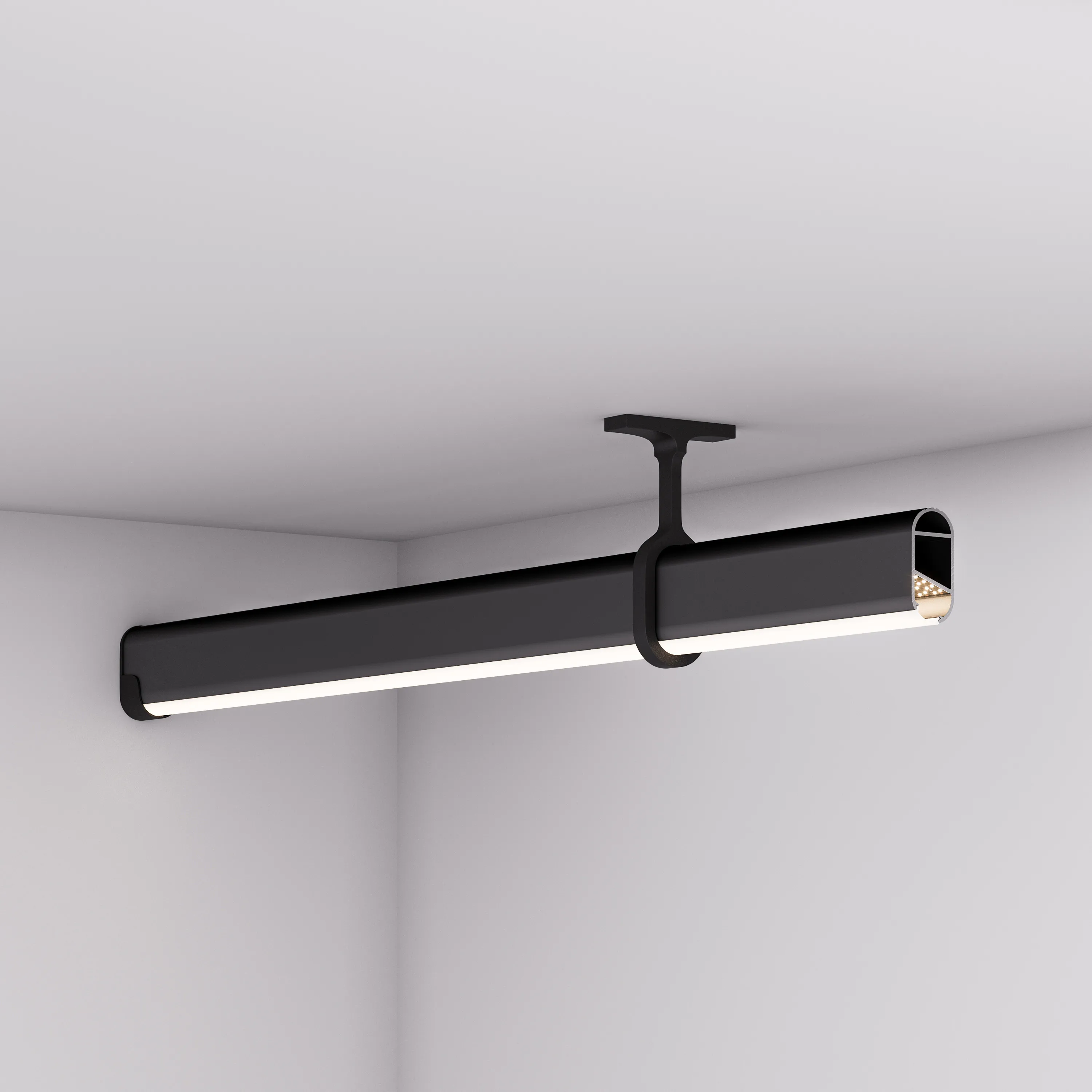 Профиль WARDROBE-1530-2000 ANOD BLACK (Arlight, Алюминий) - Изображение