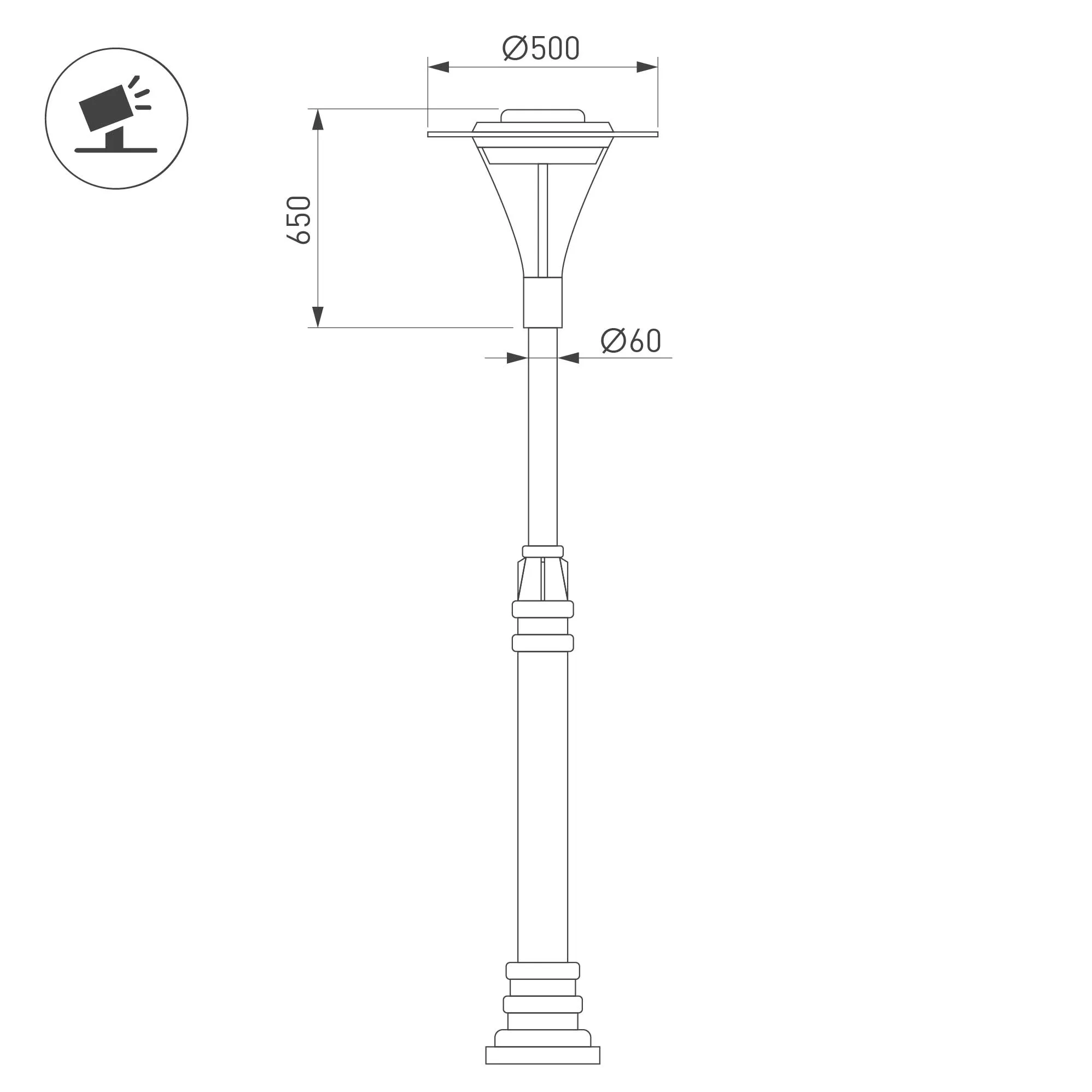 Светильник OXOR-LUMME-LUZ-O - 500x650-50W Day4000 (BK, 120 deg, 230V) IP65 (Arlight, IP65 Металл, 3 года) - Изображение