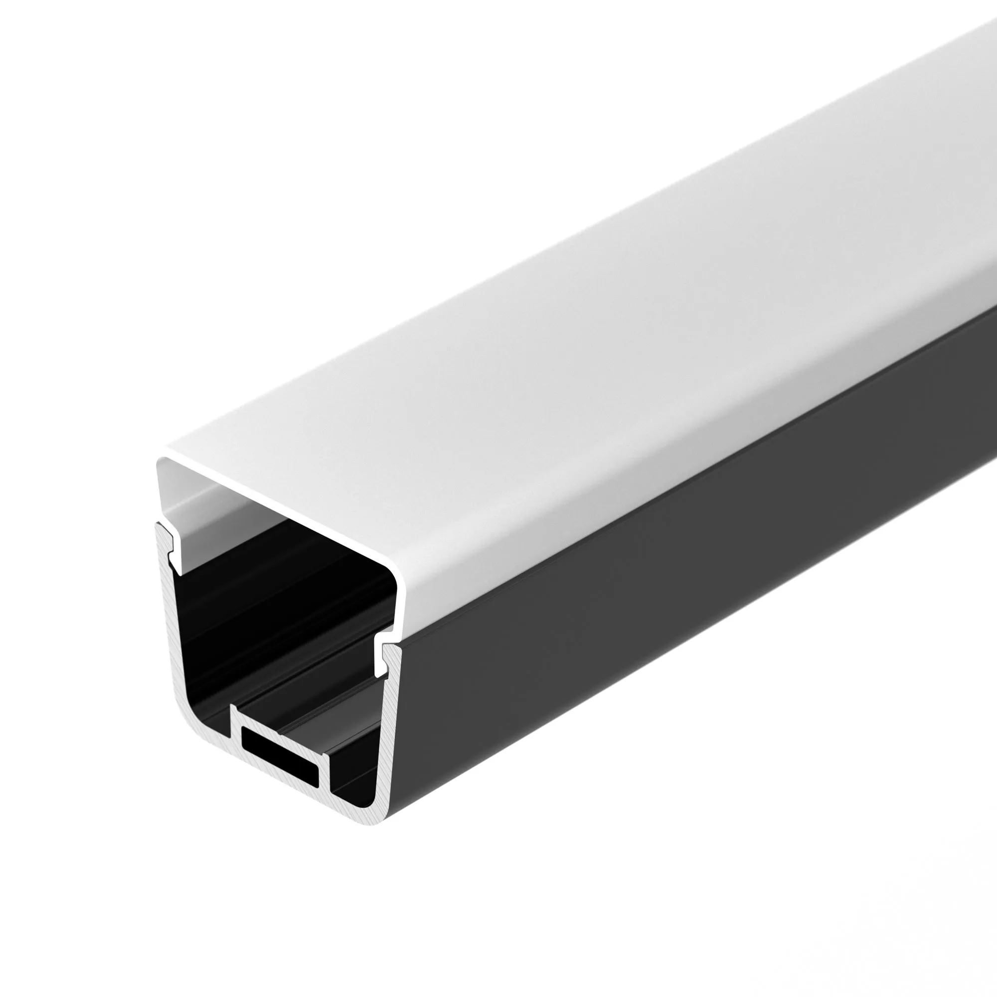 Профиль с экраном LINE-D-3734-2000 TETRA BLACK+OPAL (Arlight, Алюминий) - Изображение