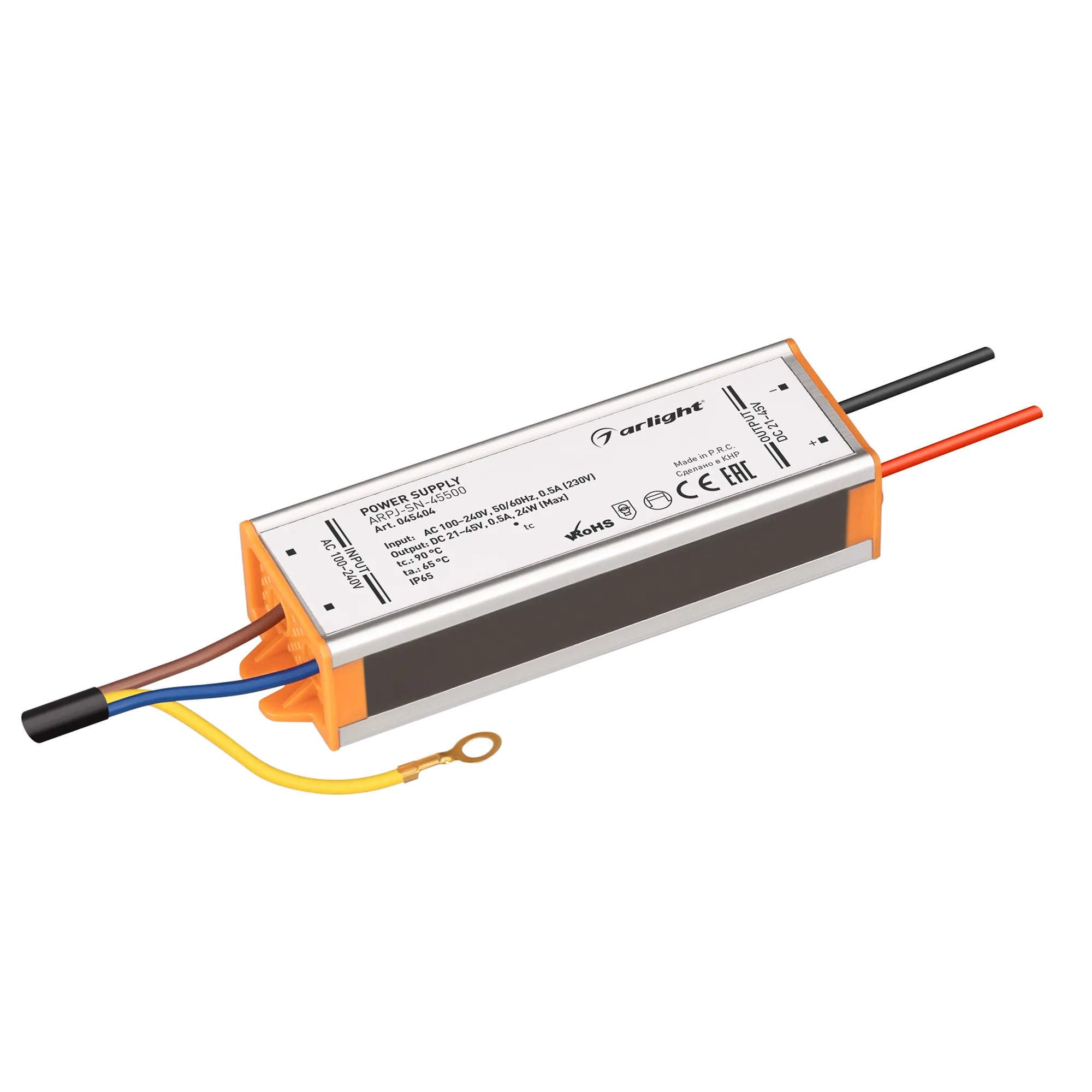 Блок питания ARPJ-SN-45500 (24W, 21-45V, 500mA) (Arlight, IP65 Металл, 3 года) - Изображение