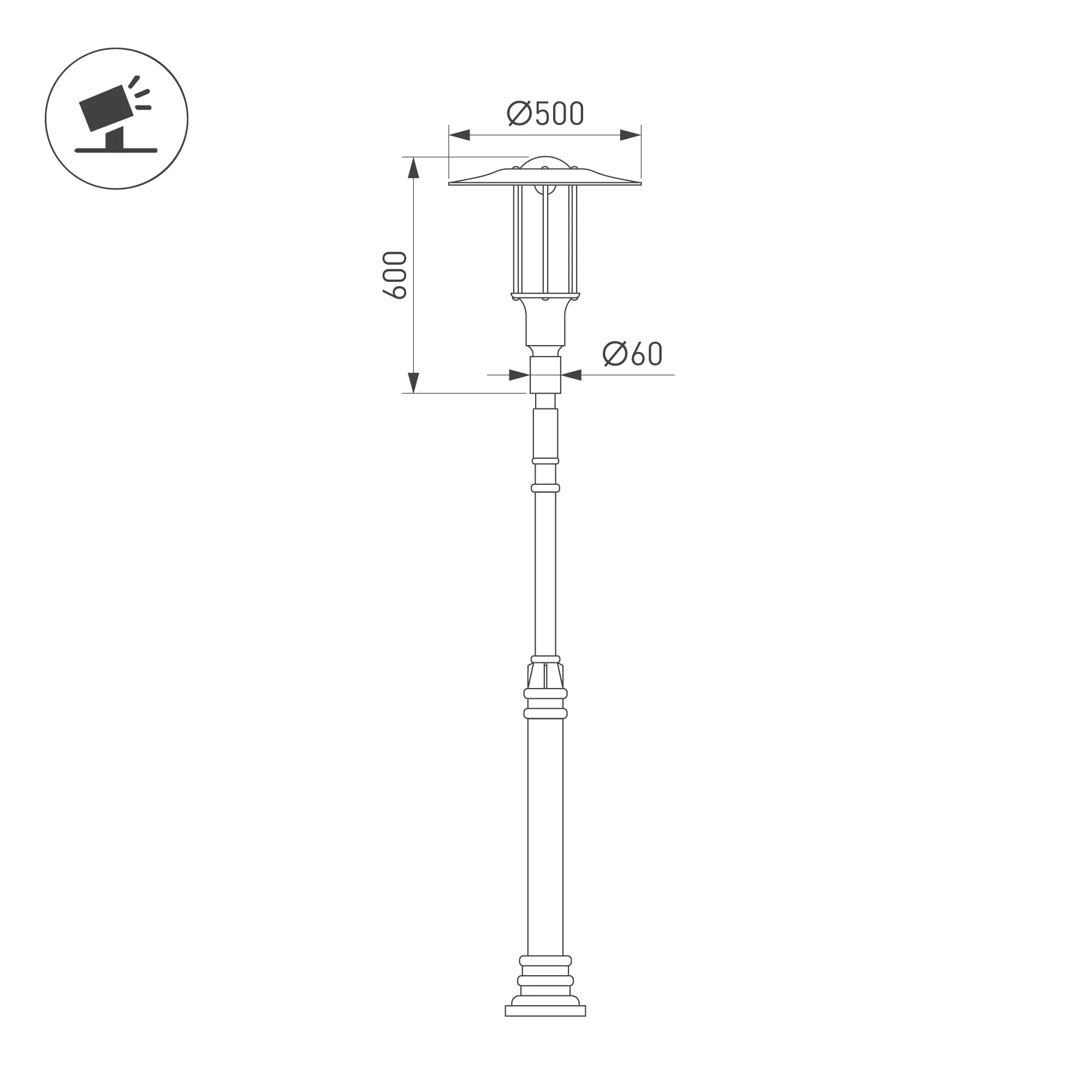 Светильник  OXOR-SHADL-С-500x600-50W Day4000 (BK, 120 deg, 230V) IP65 (Arlight, IP65 Металл, 3 года) - Изображение