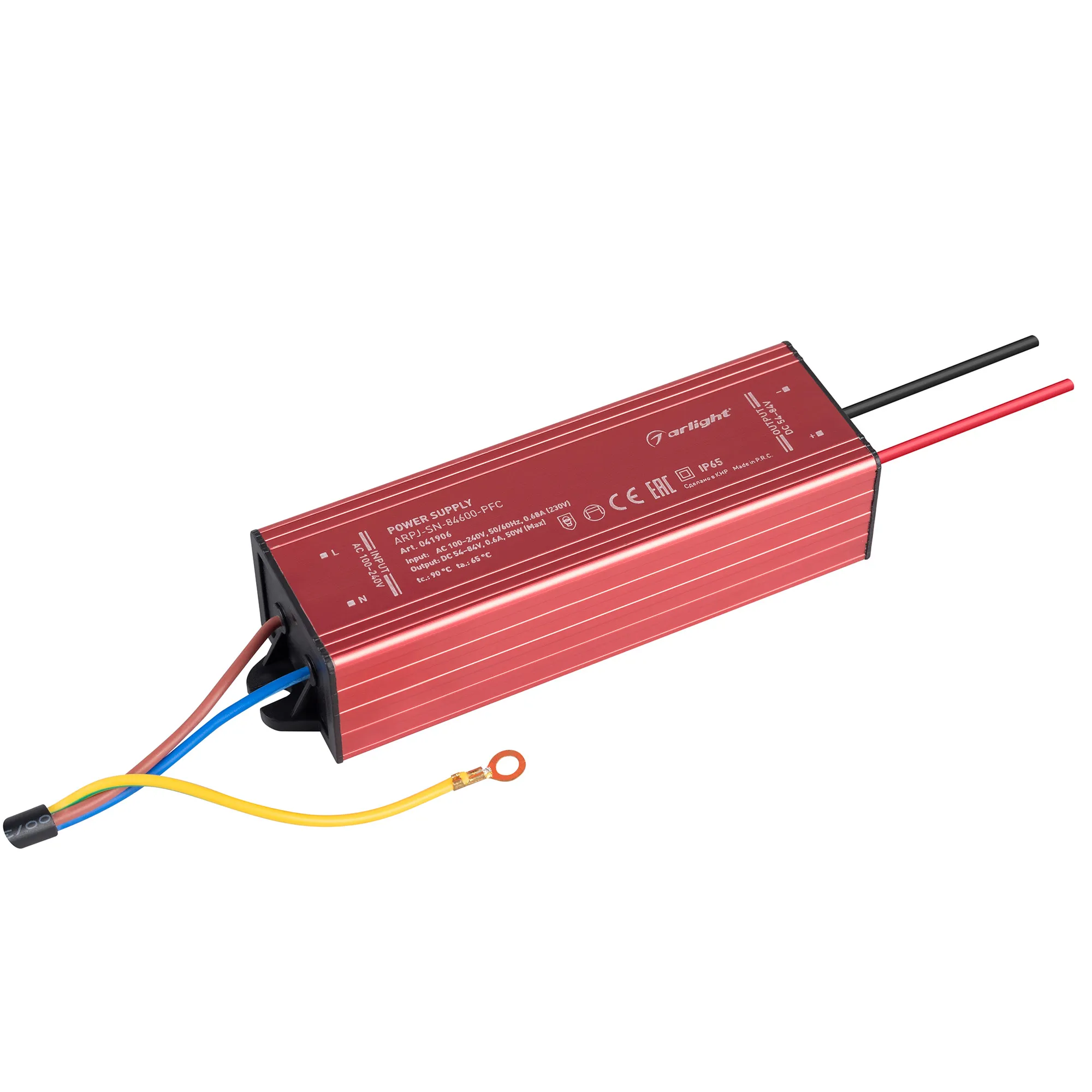 Блок питания ARPJ-SN-84600-PFC (50W, 54-84V, 600mA) (Arlight, IP65 Металл, 3 года) - Изображение