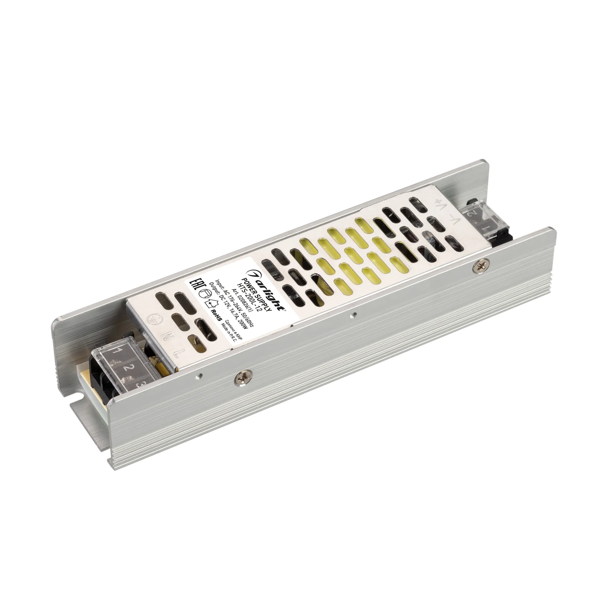 Блок питания HTS-200L-12 (12V, 16.7A, 200W) (Arlight, IP20 Сетка, 3 года) - Изображение